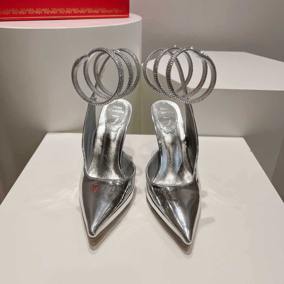 Bagsaaa Rene Caovilla CLEO SILVER PUMP 105
