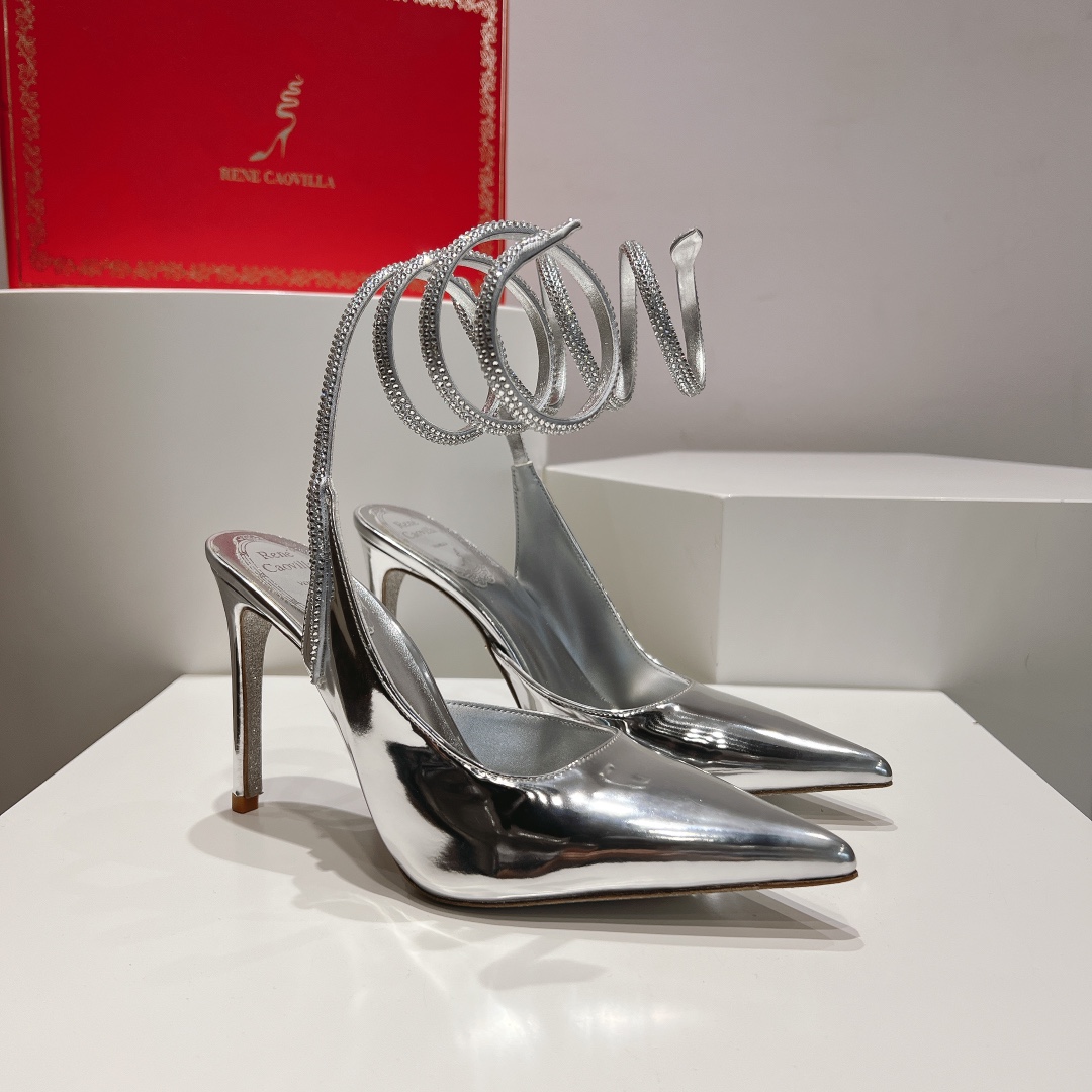 Bagsaaa Rene Caovilla CLEO SILVER PUMP 105