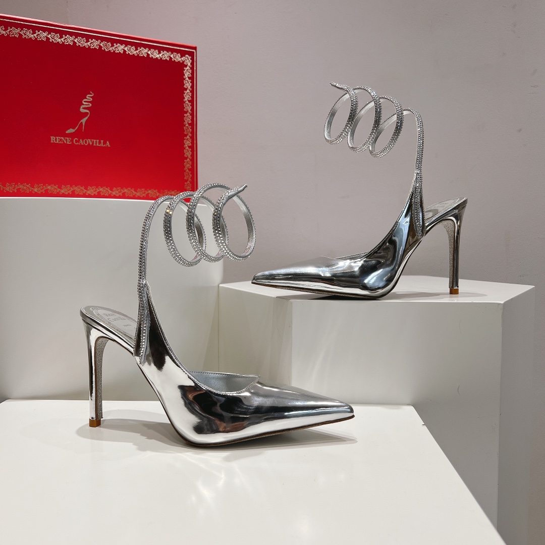Bagsaaa Rene Caovilla CLEO SILVER PUMP 105