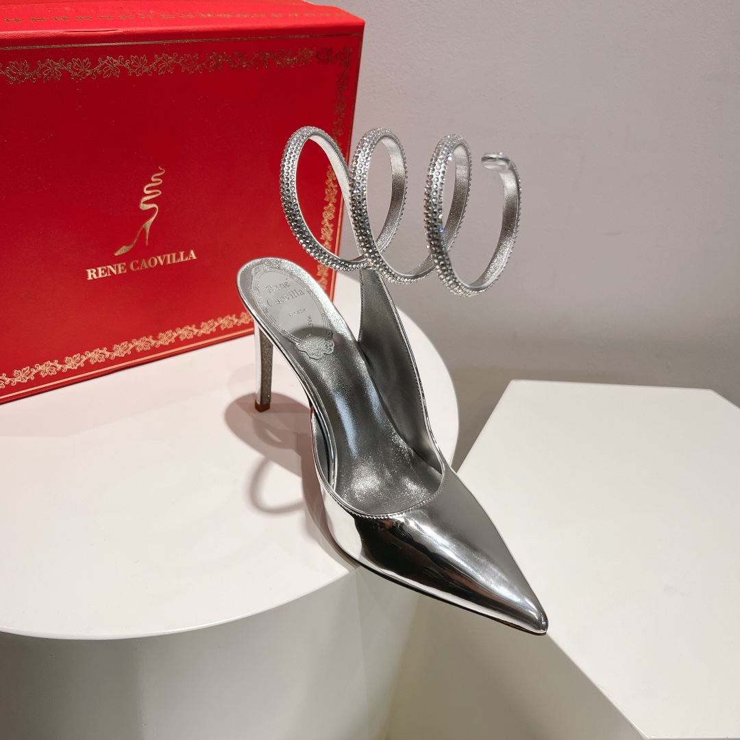 Bagsaaa Rene Caovilla CLEO SILVER PUMP 105