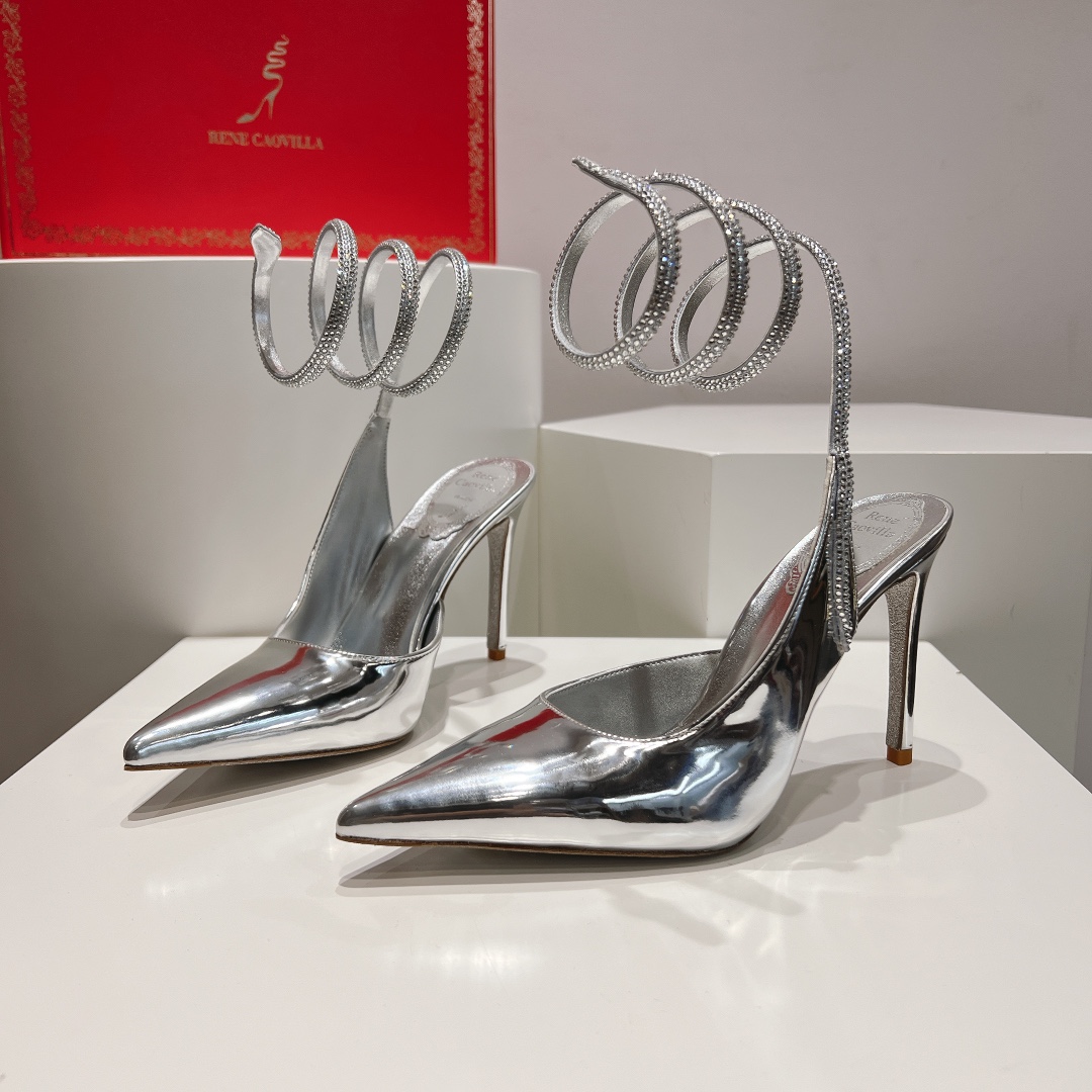 Bagsaaa Rene Caovilla CLEO SILVER PUMP 105