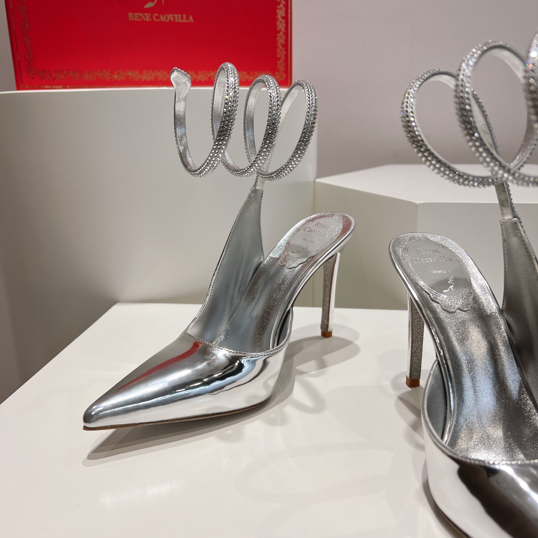 Bagsaaa Rene Caovilla CLEO SILVER PUMP 105