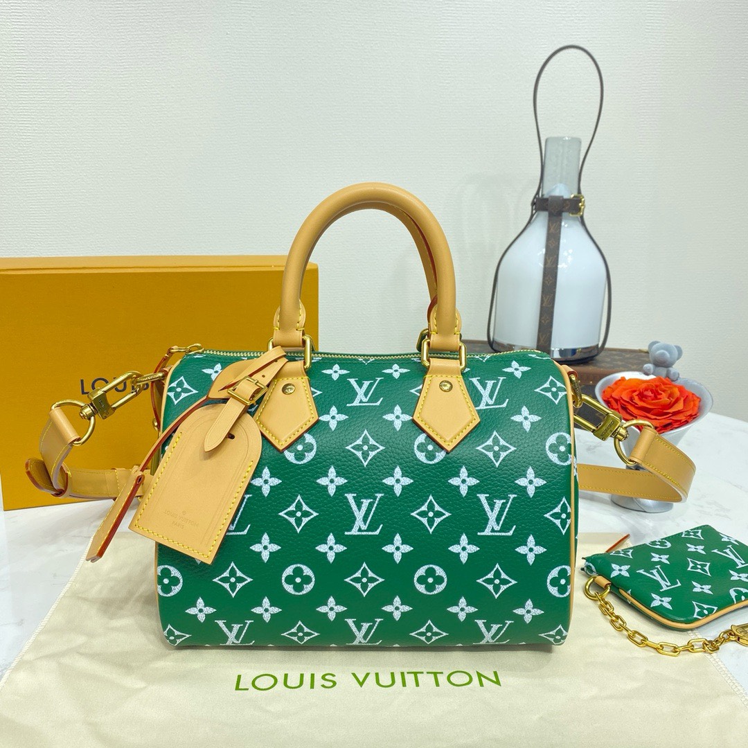 Bagsaaa L0vis Vvtt0n Speedy 25 Green Color - 25 x 15 x 15cm