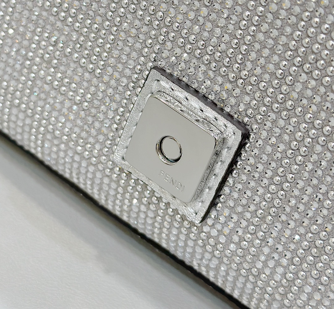 Bagsaaa F**di Baguette Silver Crystal Bag -20*5*13cm