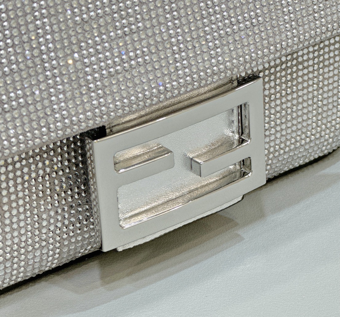 Bagsaaa F**di Baguette Silver Crystal Bag -20*5*13cm