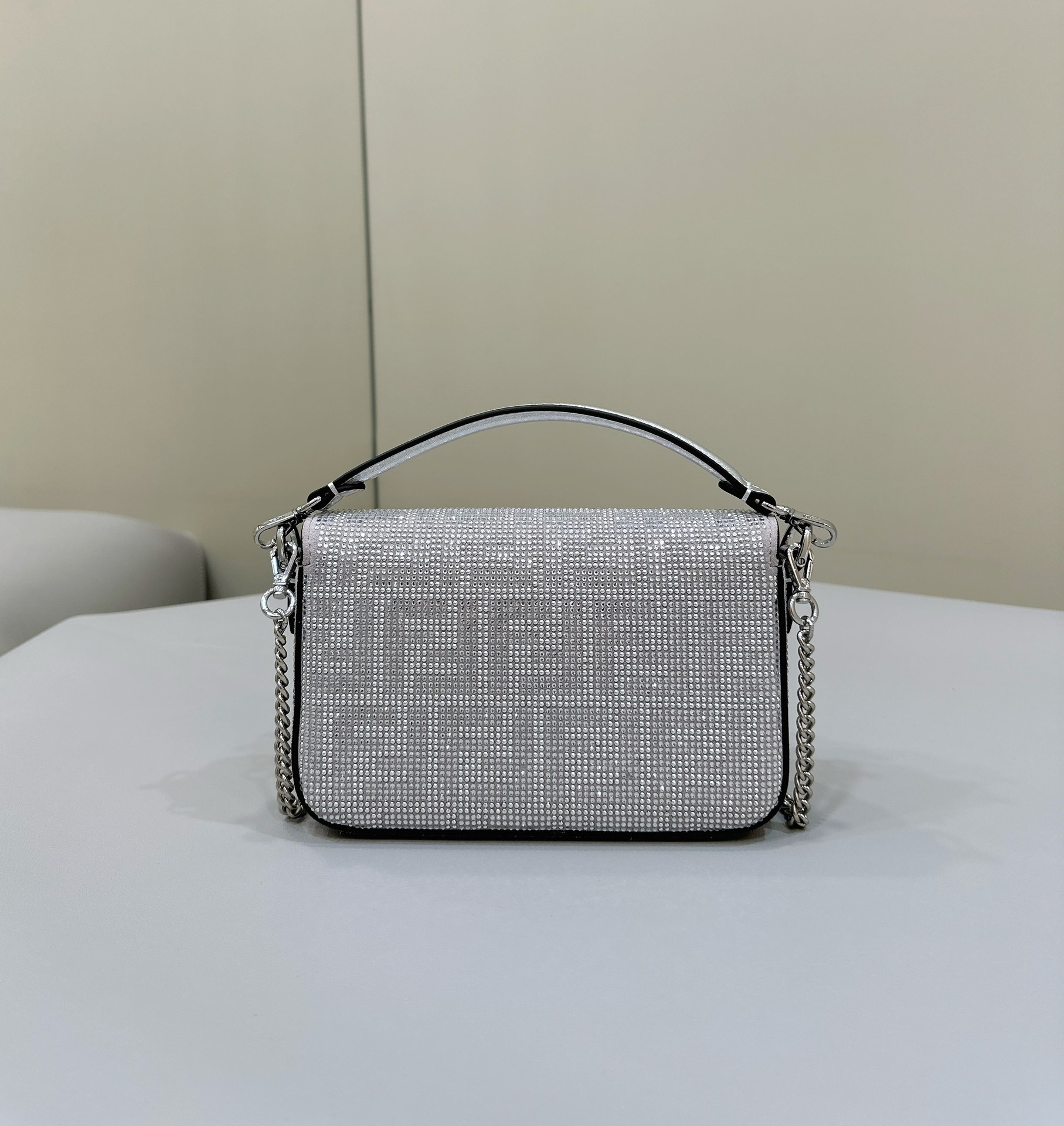 Bagsaaa F**di Baguette Silver Crystal Bag -20*5*13cm
