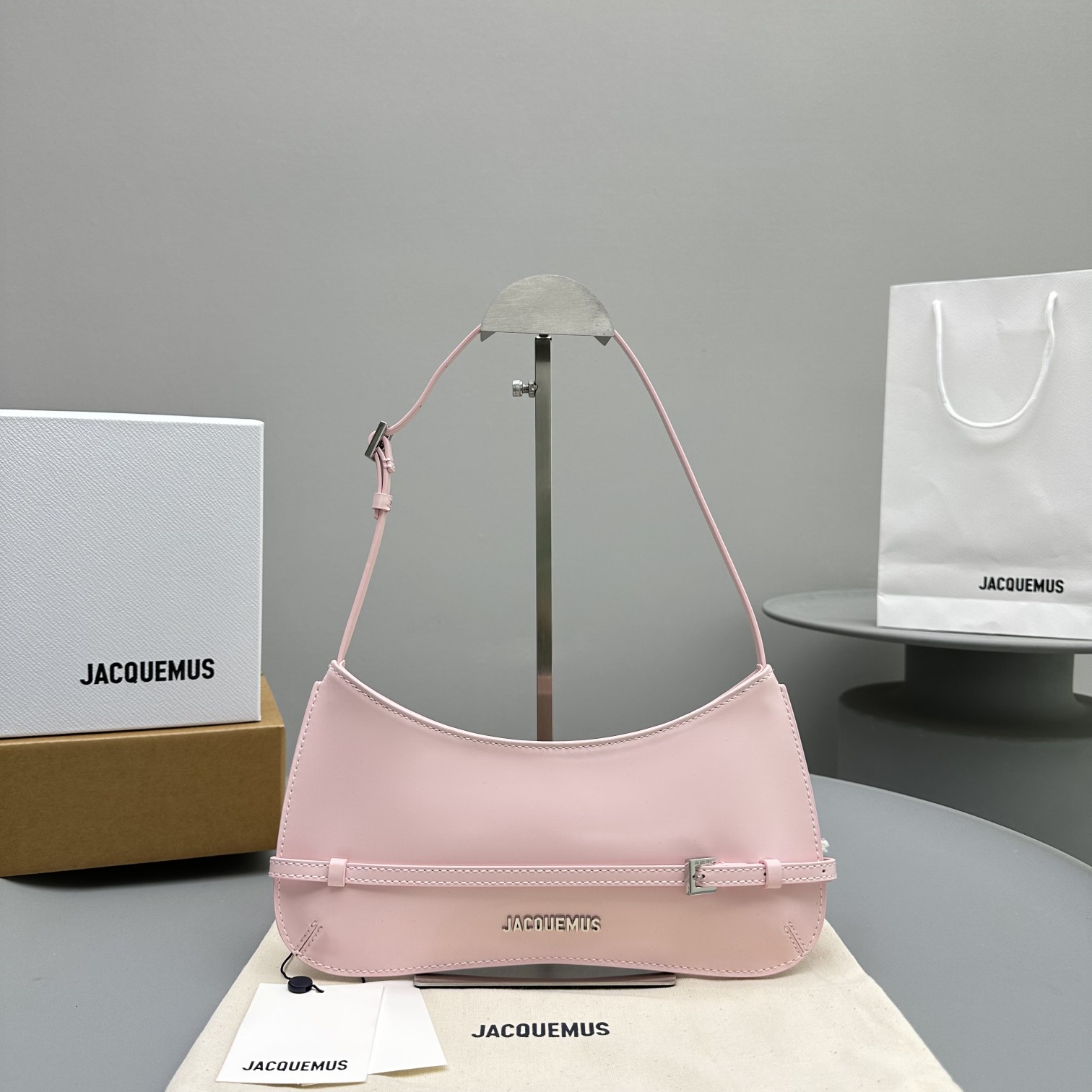 Bagsaaa Jacquemus Le Bisou Ceinture Pink Bag - 27*11*3cm