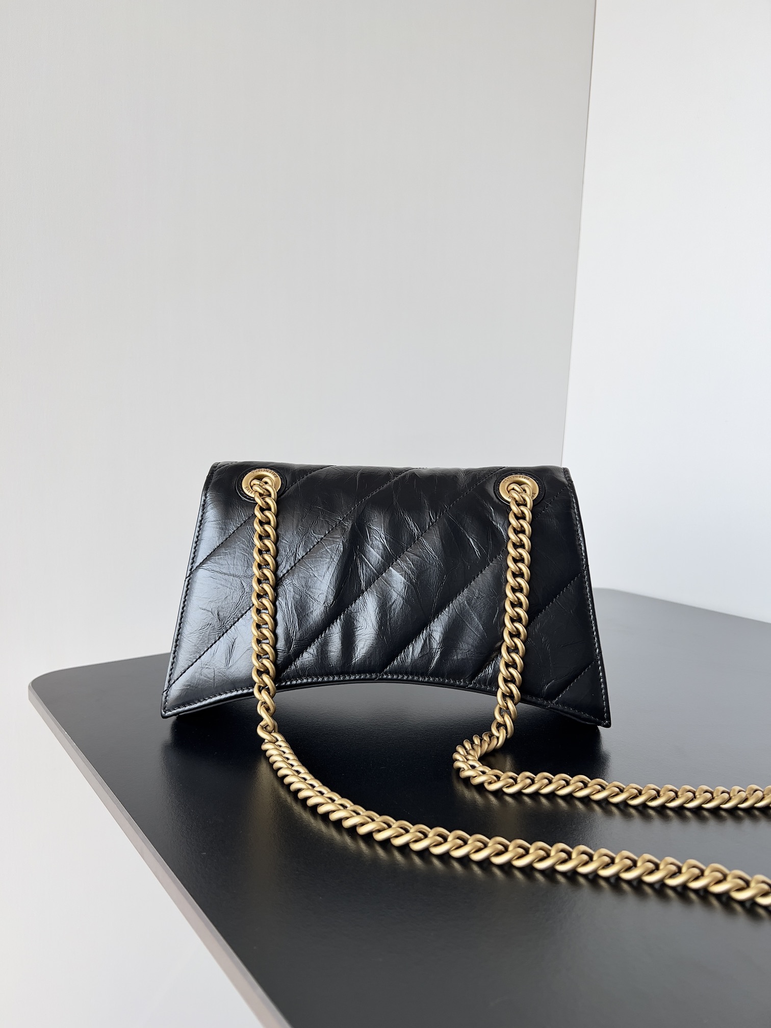Bagsaaa Ba1en*iaga Crush Small Chain Bag In BLack - 25.5*10*15.5cm