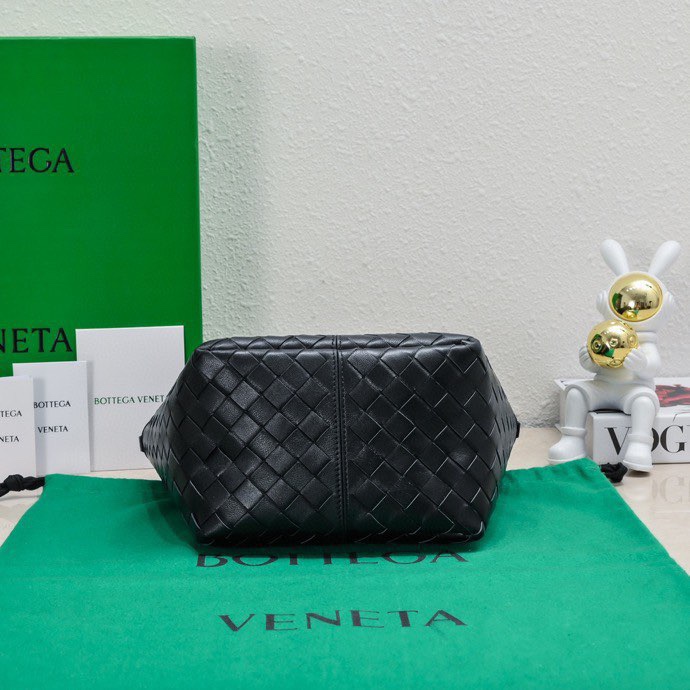 Bagsaaa B0tt*ga Ven*ta Small Flip Flap Black Tote bag - 23*18.5*15cm