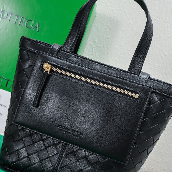 Bagsaaa B0tt*ga Ven*ta Small Flip Flap Black Tote bag - 23*18.5*15cm