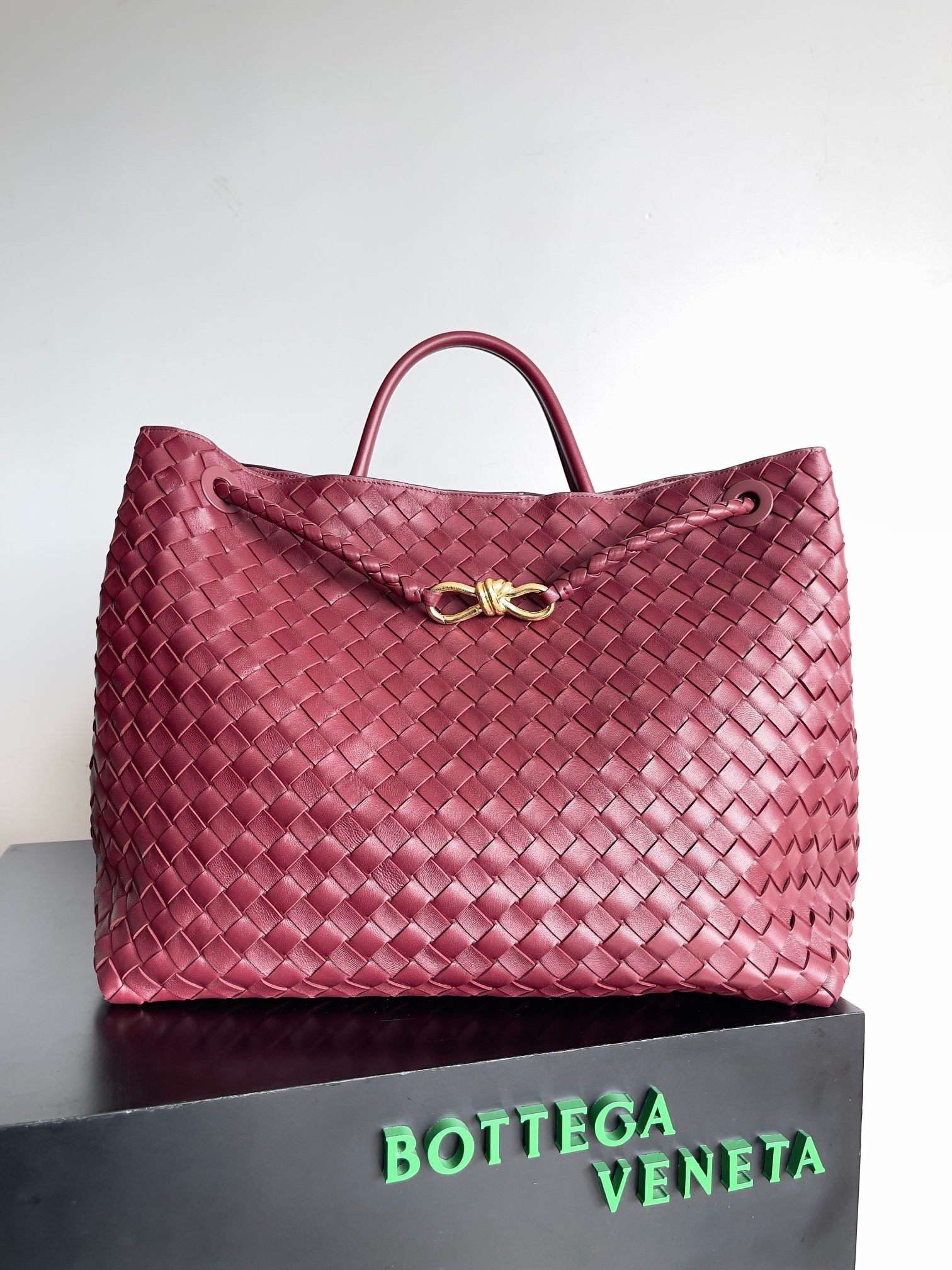 Bagsaaa B0tt*ga Ven*ta Large Andiamo Burgundy - 42x35x18cm