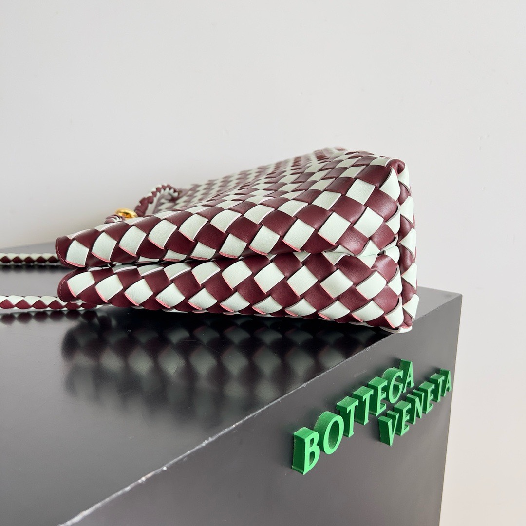 Bagsaaa B0tt*ga Ven*ta Large Andiamo Burgundy & Off White - 32x25x11cm