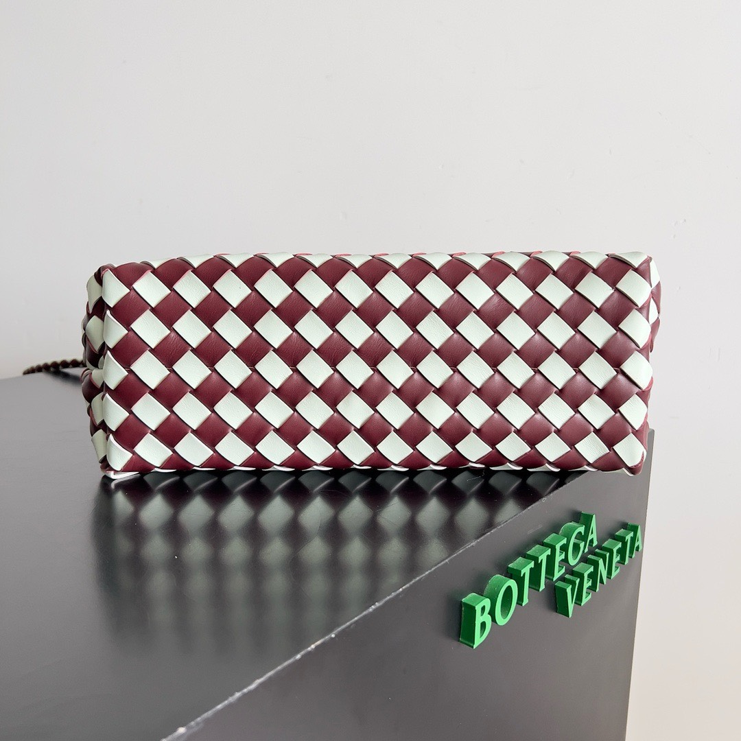 Bagsaaa B0tt*ga Ven*ta Large Andiamo Burgundy & Off White - 32x25x11cm
