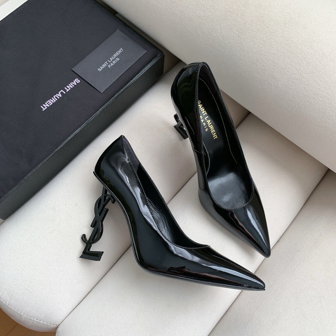 Bagsaaa Y51 Opyum Slingback Pumps Black Patent Leather
