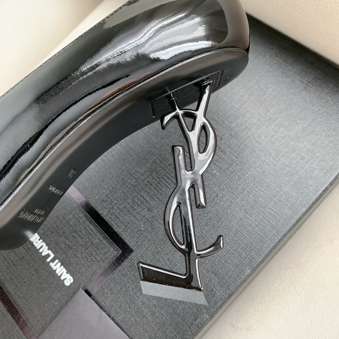 Bagsaaa Y51 Opyum Slingback Pumps Black Patent Leather