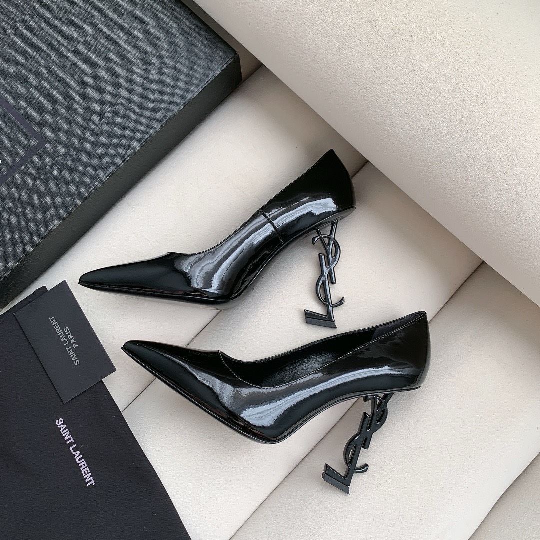 Bagsaaa Y51 Opyum Slingback Pumps Black Patent Leather