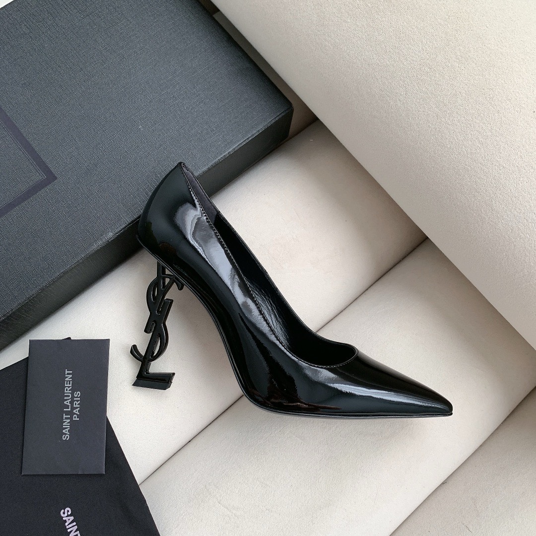 Bagsaaa Y51 Opyum Slingback Pumps Black Patent Leather