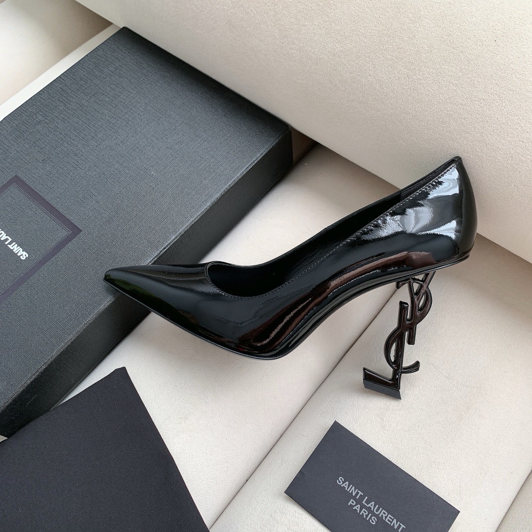 Bagsaaa Y51 Opyum Slingback Pumps Black Patent Leather