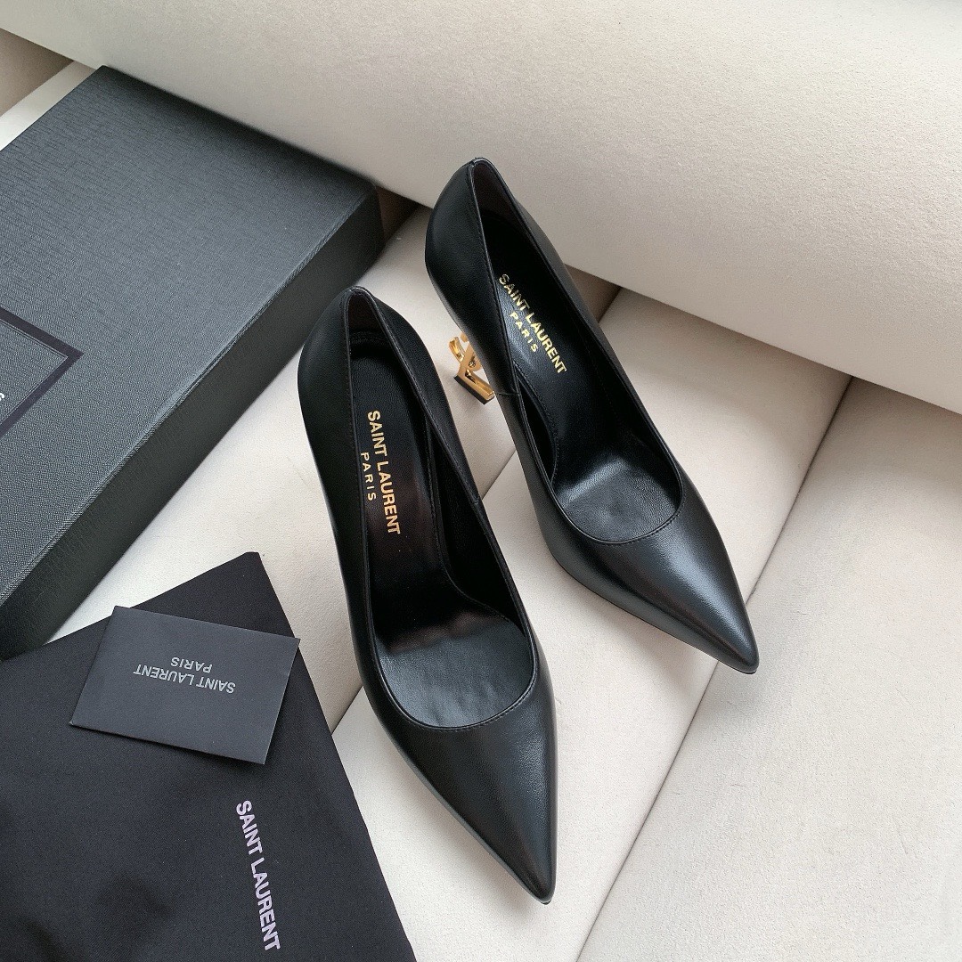 Bagsaaa Y51 Opyum Slingback Pumps Black Leather