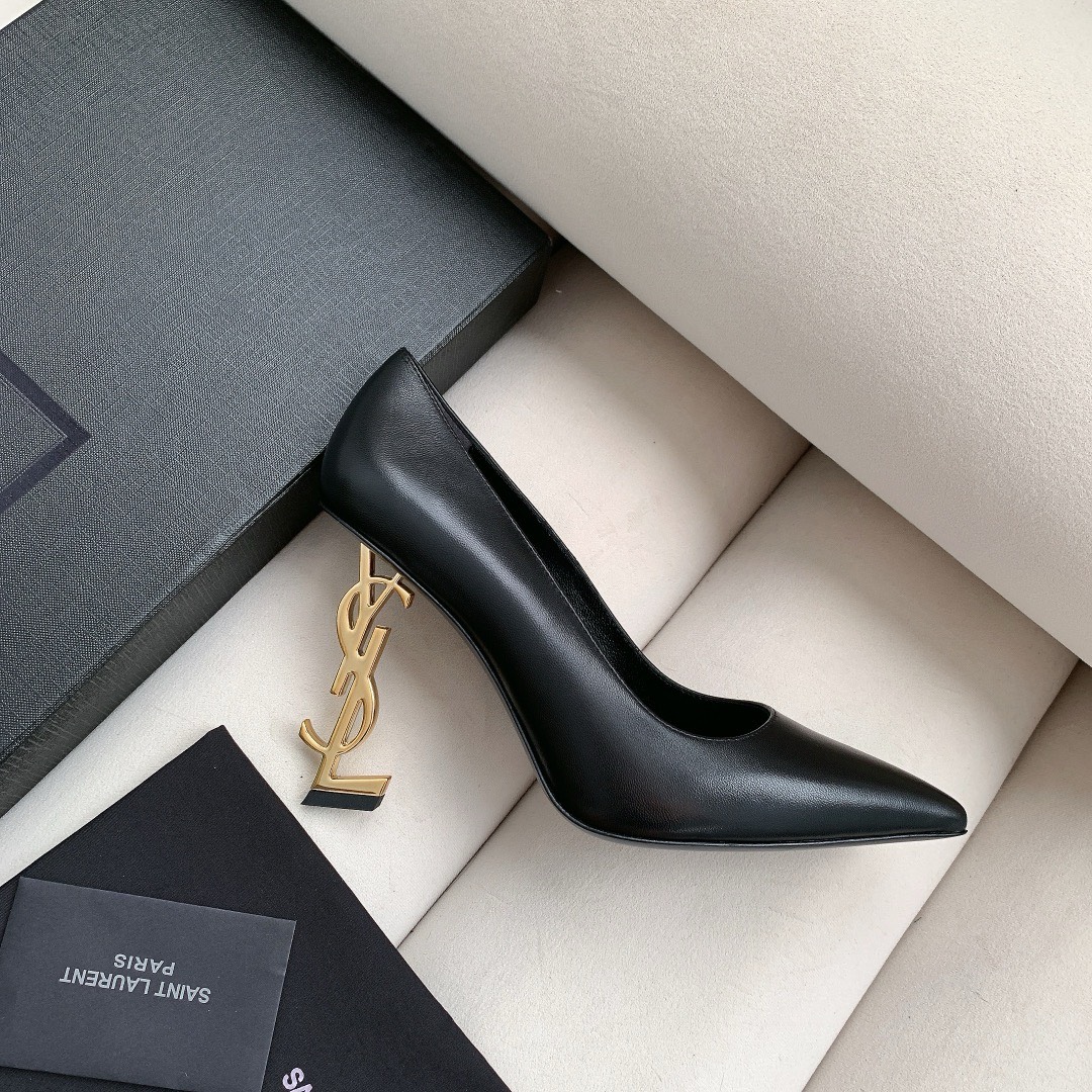 Bagsaaa Y51 Opyum Slingback Pumps Black Leather