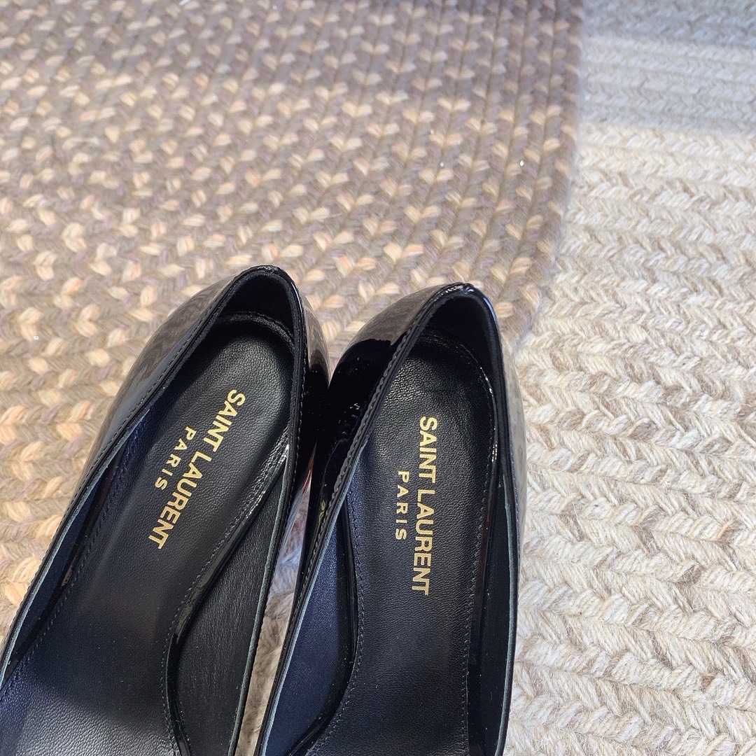 Bagsaaa Y51 Opyum Slingback Pumps Black Patent Leather Red Heel 02