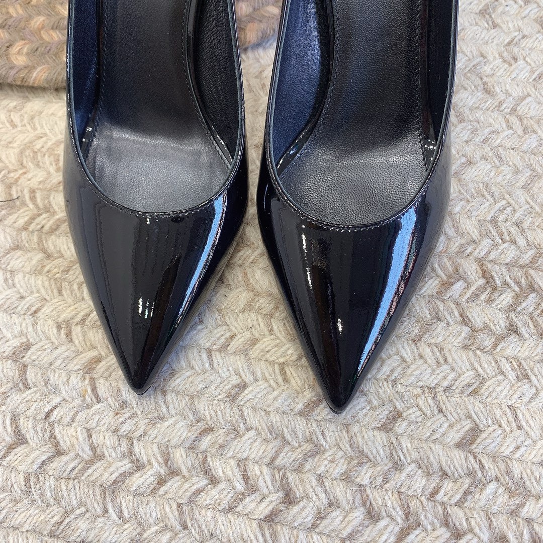 Bagsaaa Y51 Opyum Slingback Pumps Black Patent Leather Red Heel 02