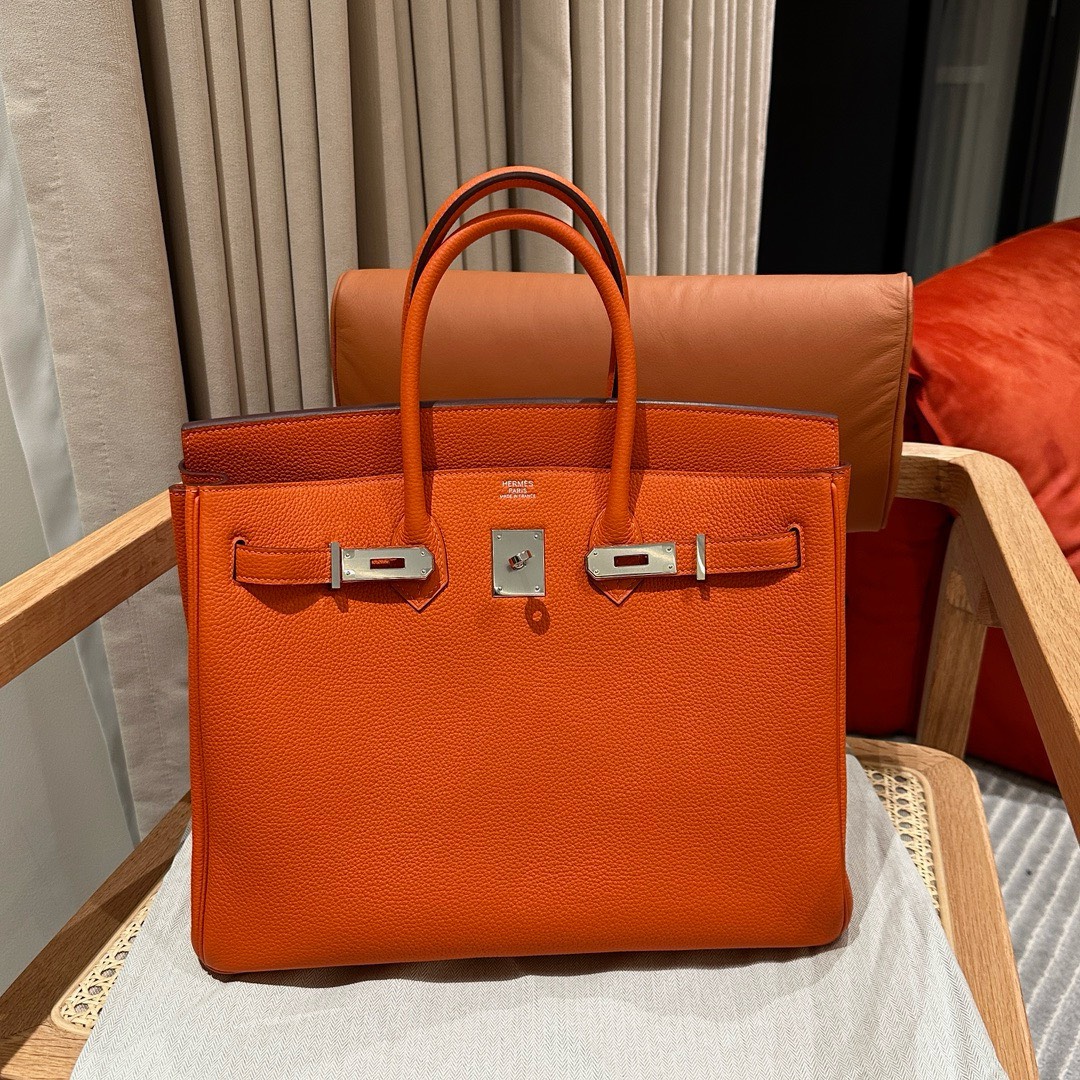 Bagsaaa H**me5 birkin 25cm togo leather silver hardware