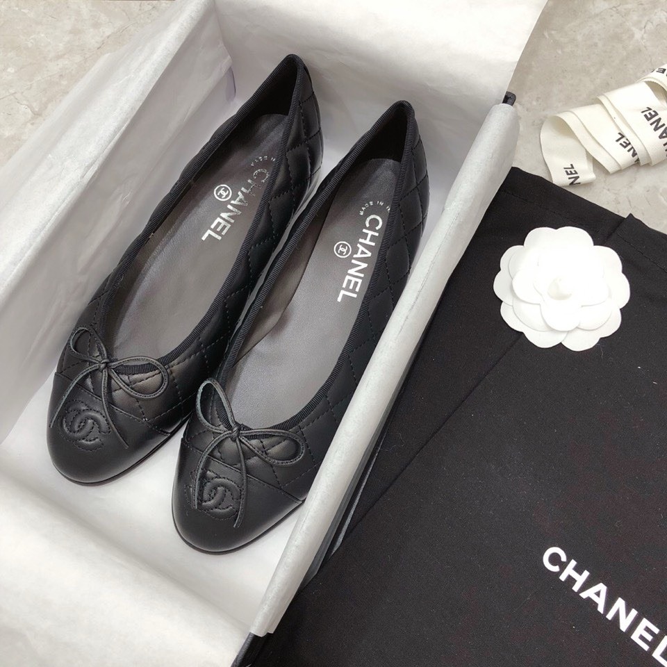 Bagsaaa Ch**el Ballerinas Black Shoes
