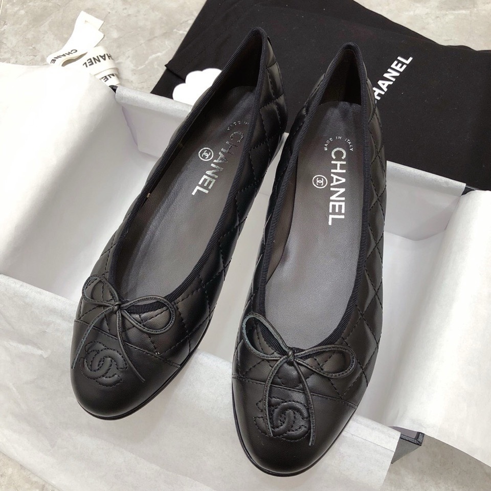 Bagsaaa Ch**el Ballerinas Black Shoes