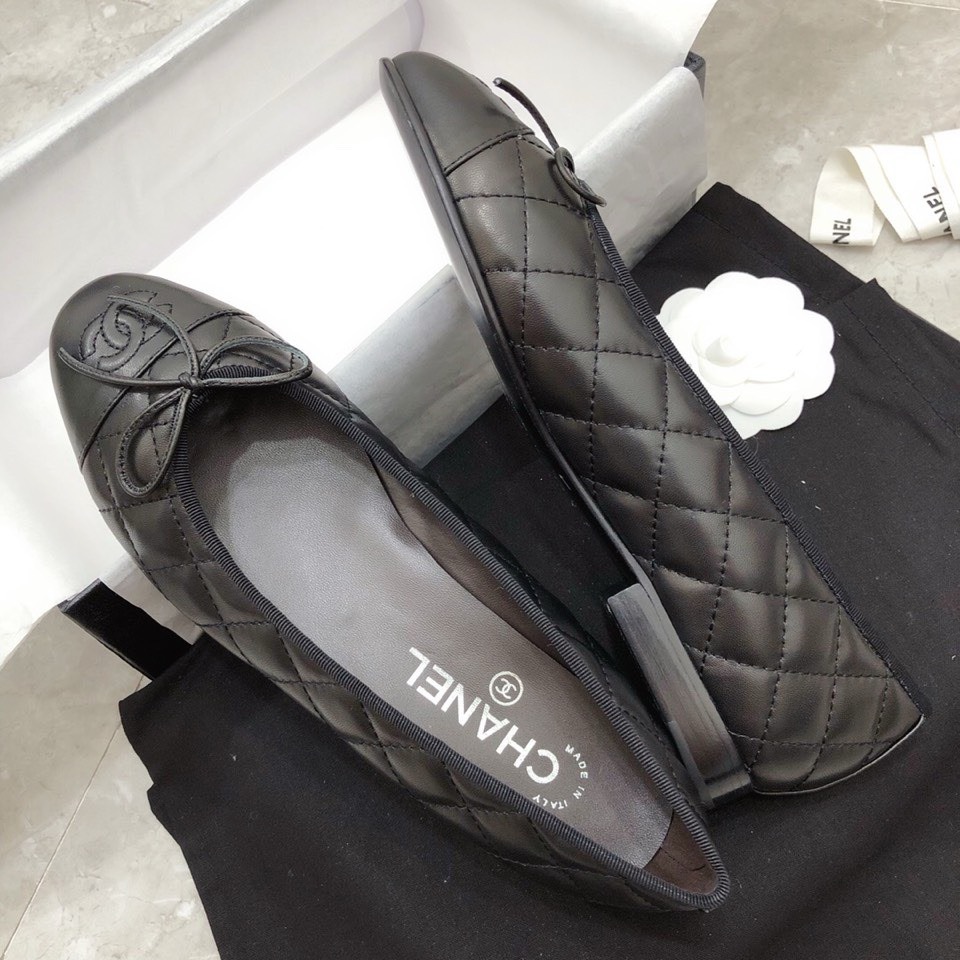 Bagsaaa Ch**el Ballerinas Black Shoes