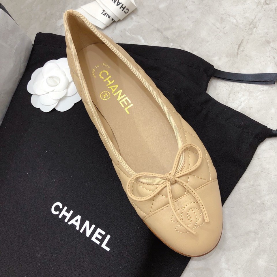Bagsaaa Ch**el Ballerinas Beige Shoes