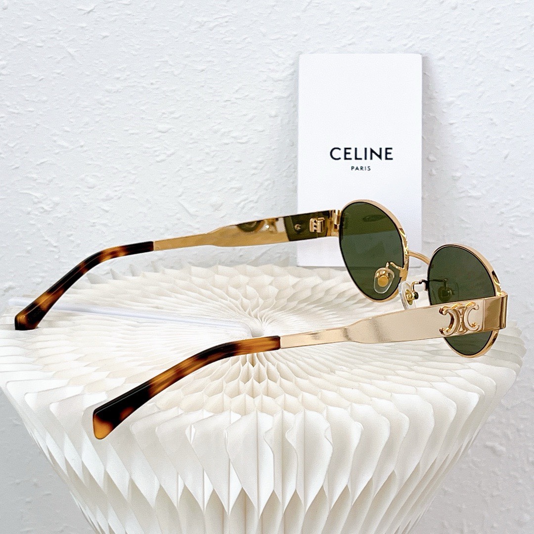 Bagsaaa Ce1i*e Triomphe Metal sunglasses gold/green
