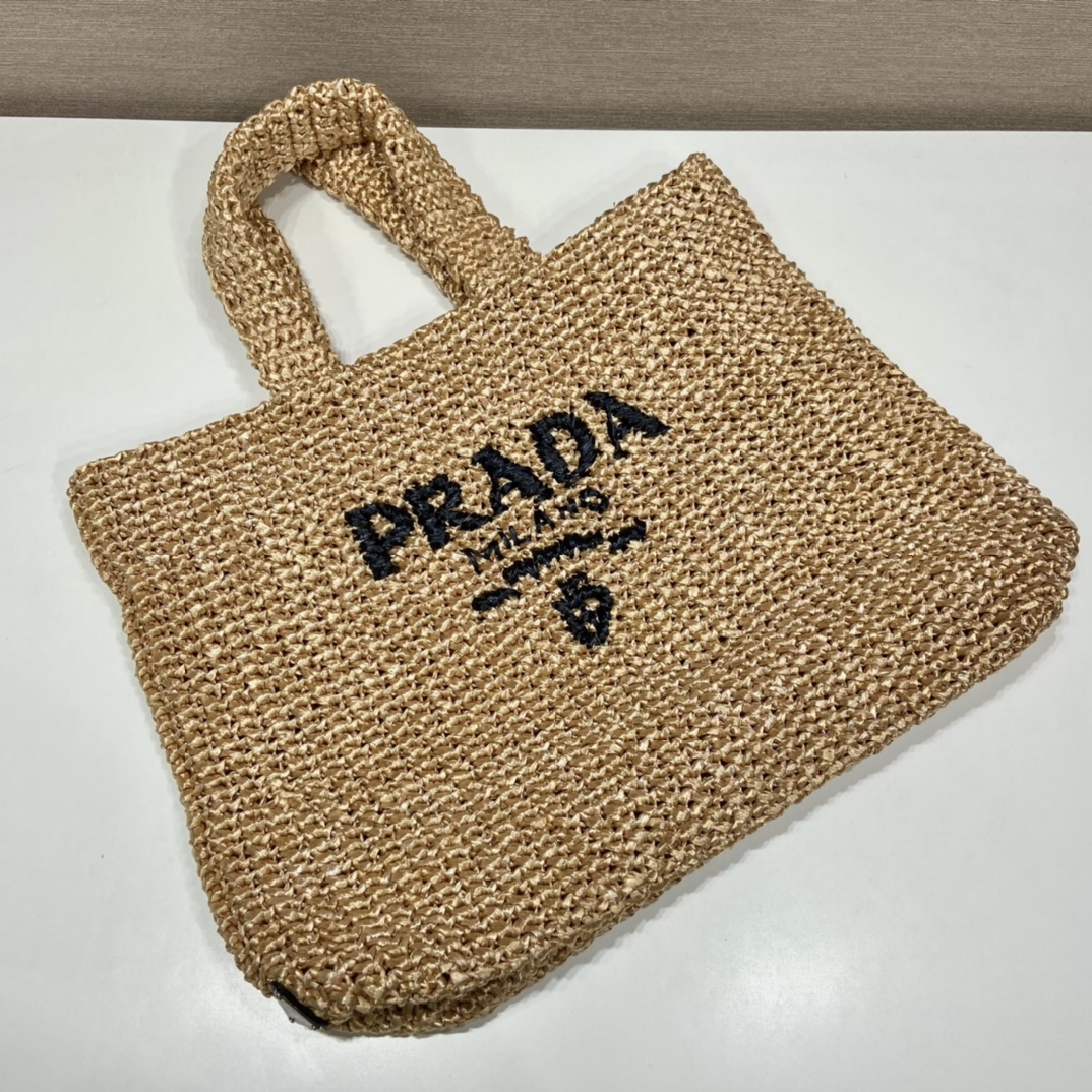 Bagsaaa Pra*a Raffia Tote Bag - 47x35x15cm