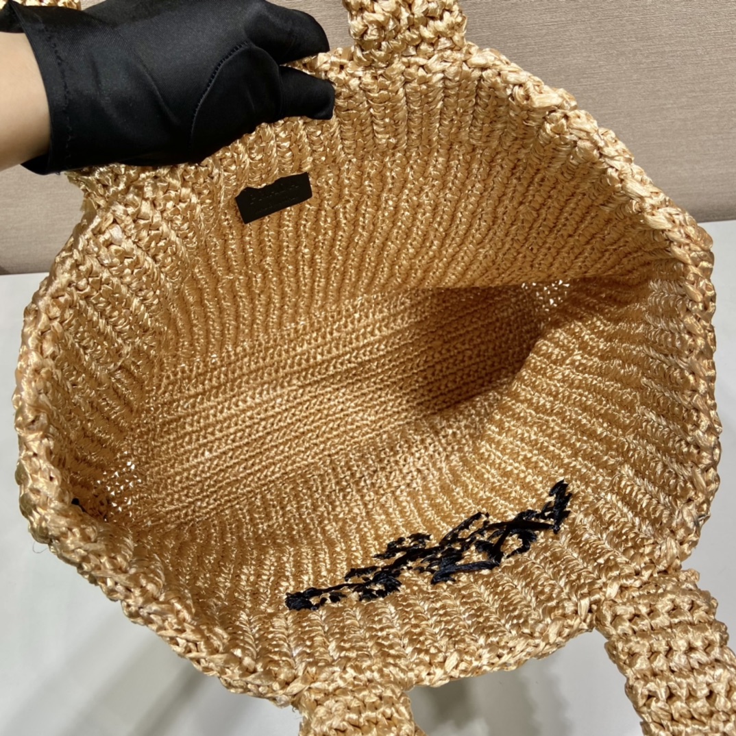 Bagsaaa Pra*a Raffia Tote Bag - 47x35x15cm