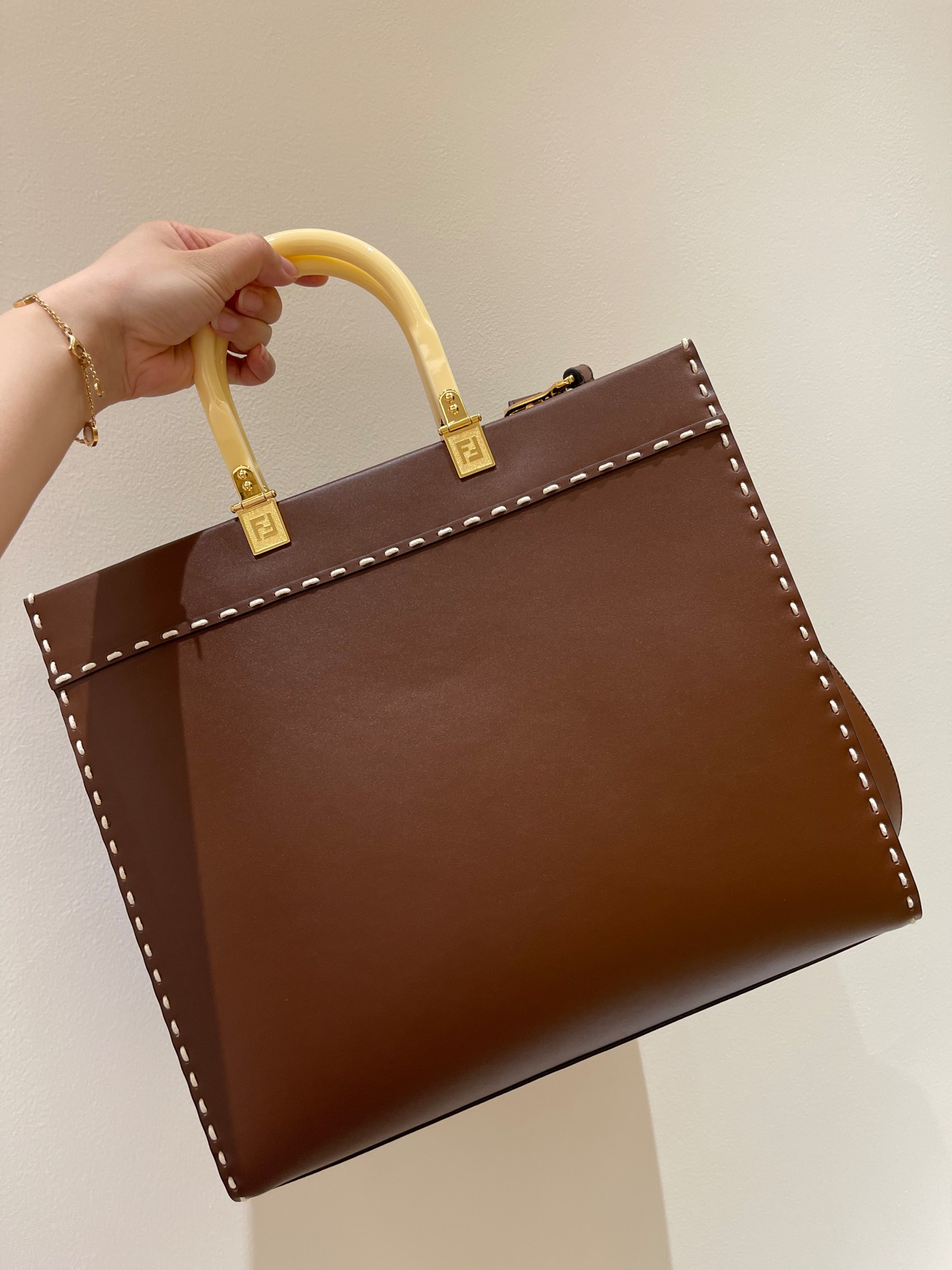 Bagsaaa F**di Sunshine Brown Shoppper Tote - 35x17x31cm