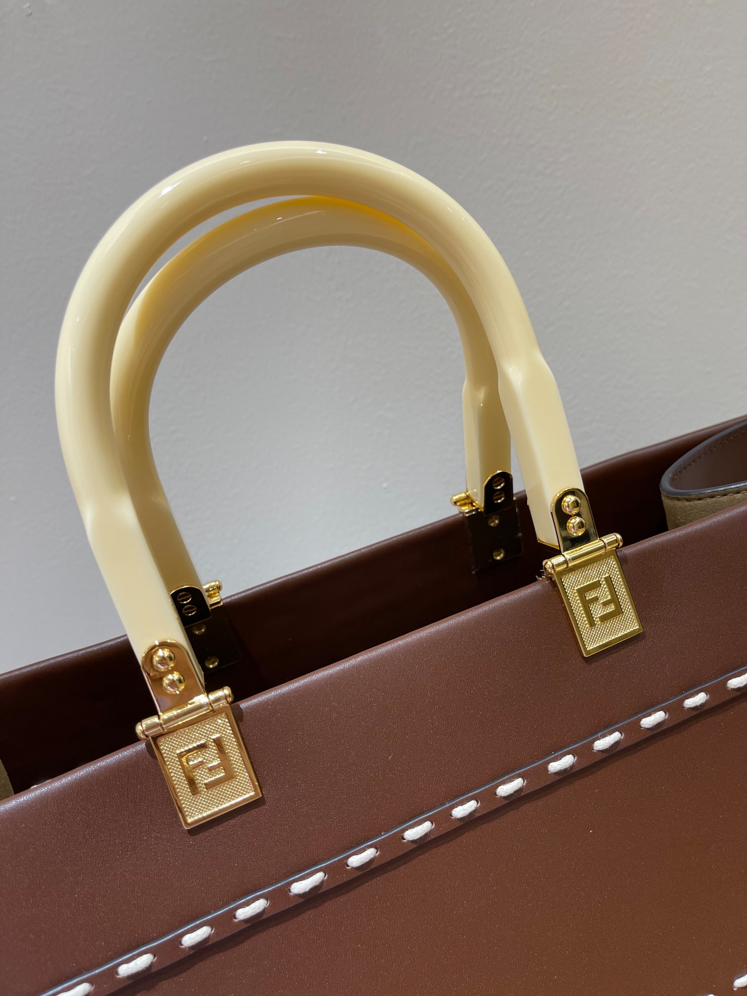 Bagsaaa F**di Sunshine Brown Shoppper Tote - 35x17x31cm