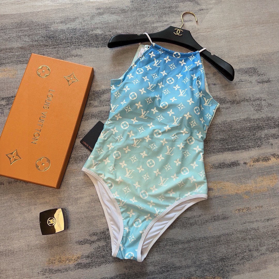 Bagsaaa L0vis Vvtt0n Swimsuit One Piece Ombre Blue