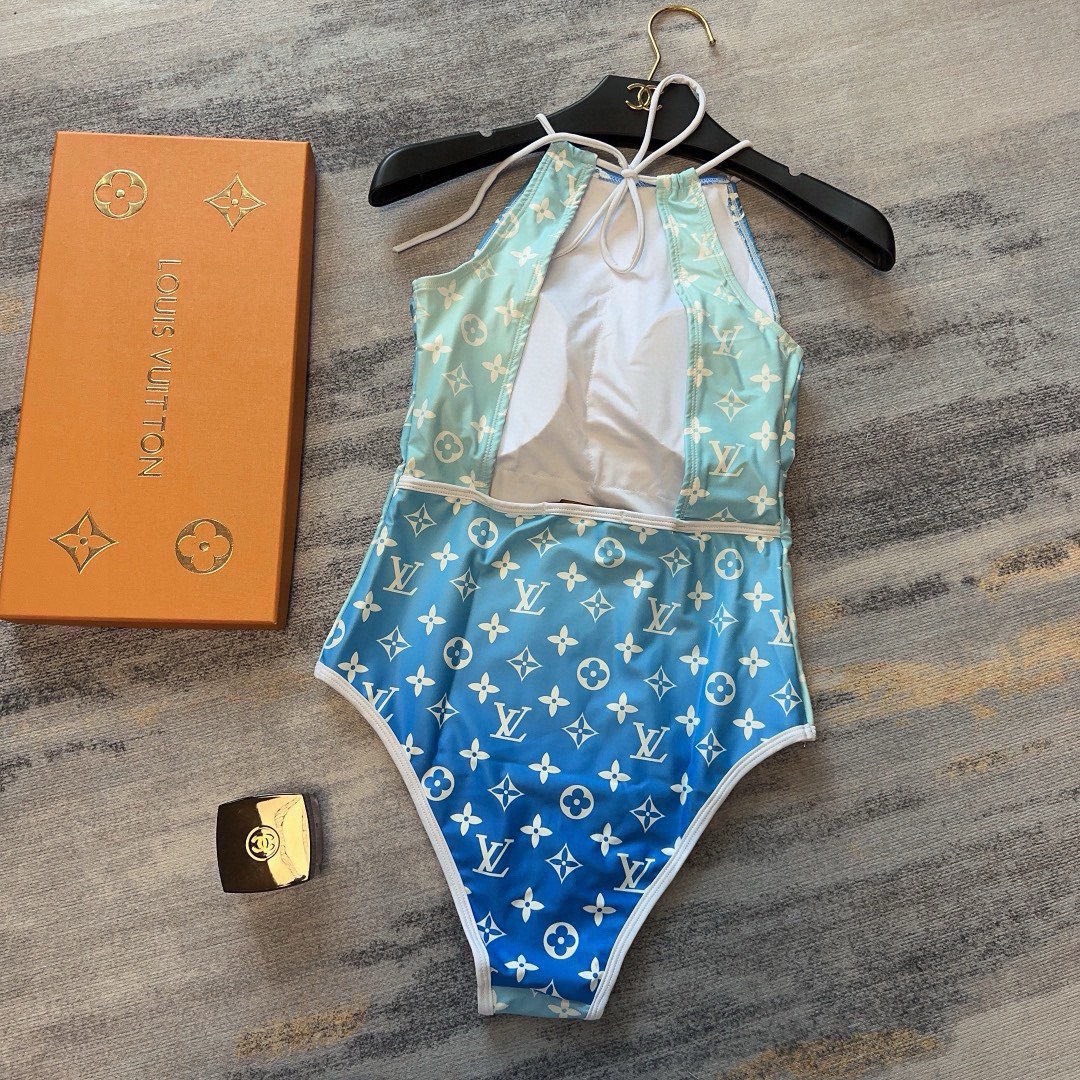 Bagsaaa L0vis Vvtt0n Swimsuit One Piece Ombre Blue