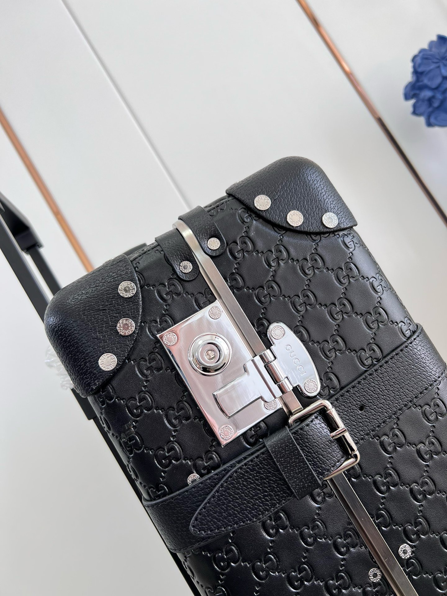 Bagsaaa Gvc*1 X Globe-Trotter GG Svp*me cabin case black leather