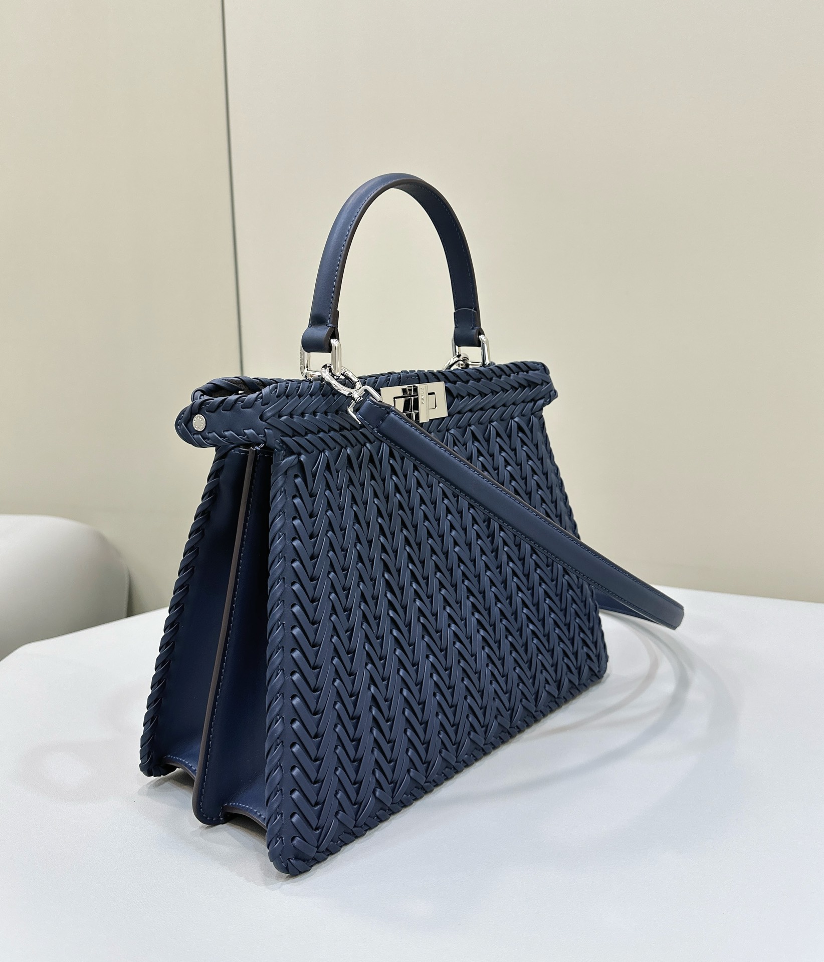 Bagsaaa F**di Peekaboo ISeeU Petite Blue - 33*12*25cm