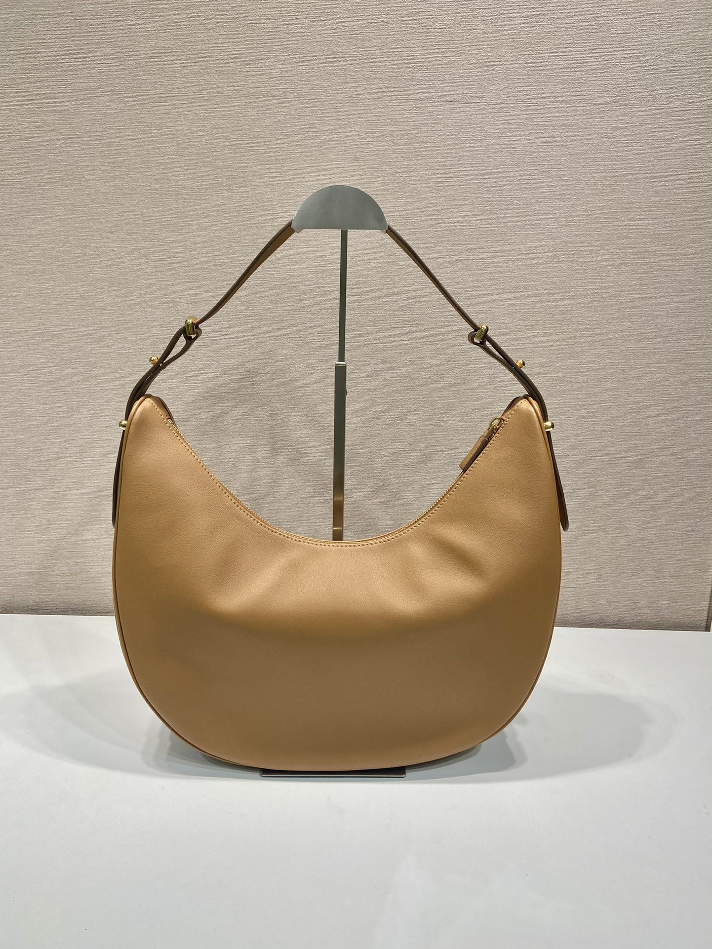 Bagsaaa Pra*a Arque large leather shoulder bag brown - 35*22.5*8cm