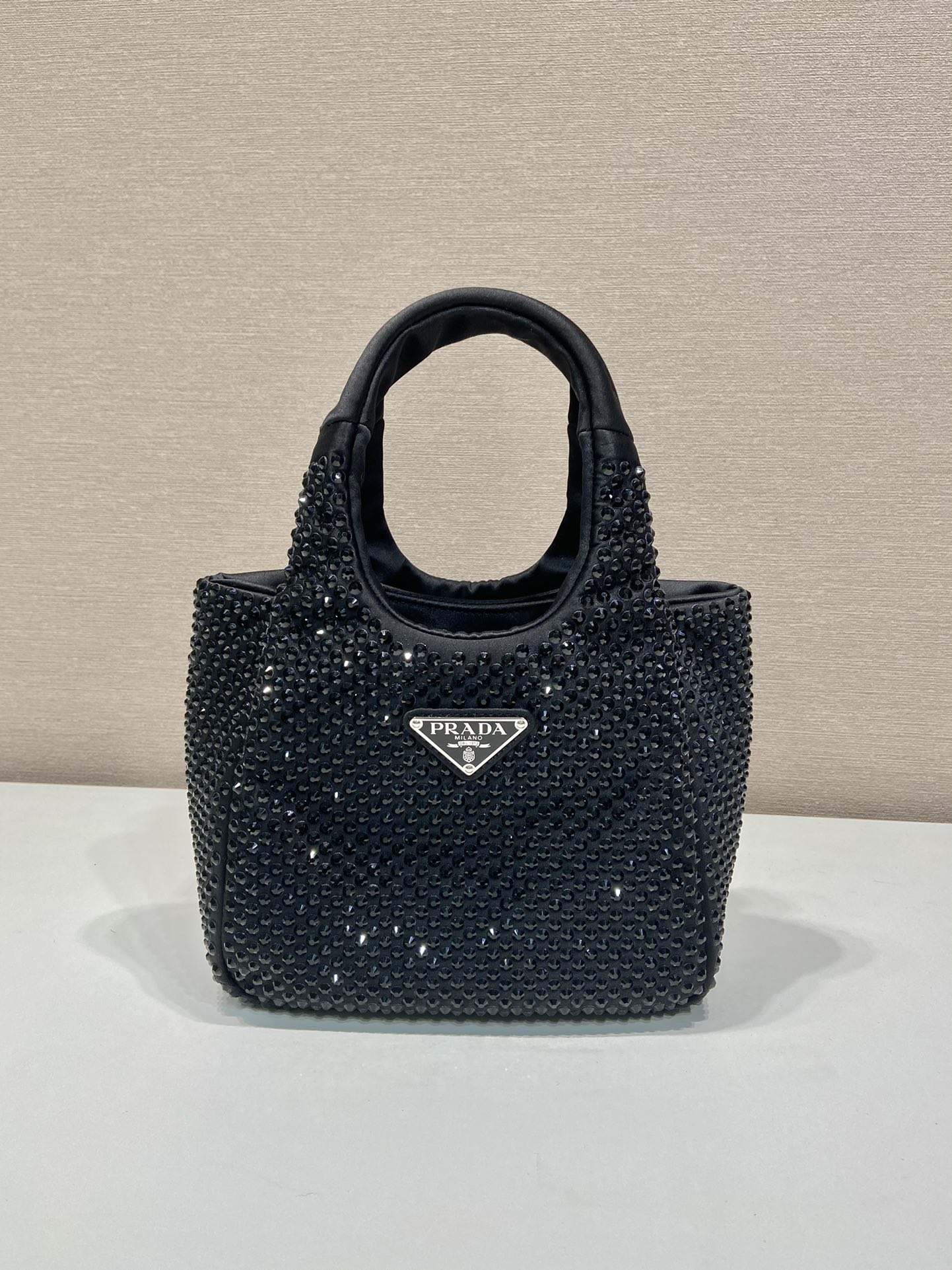 Bagsaaa Pra*a crystal-embellished black - 18*16*10cm