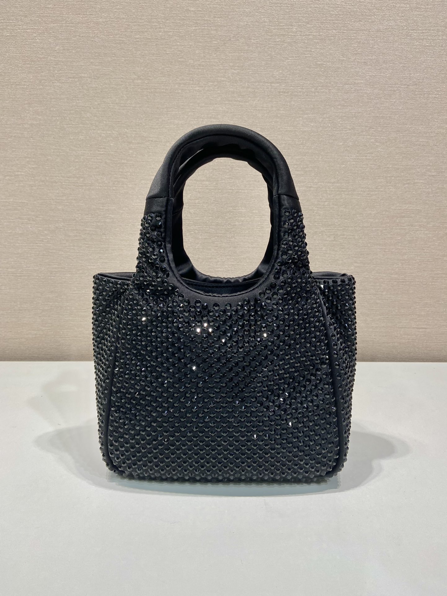 Bagsaaa Pra*a crystal-embellished black - 18*16*10cm