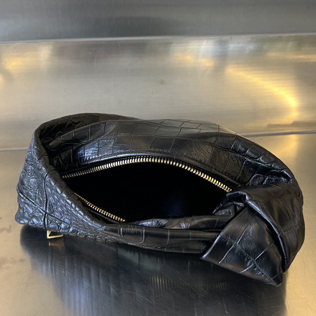 Bagsaaa B0tt*ga Ven*ta Jodie Black Crocodile Leather - 28*23*8cm