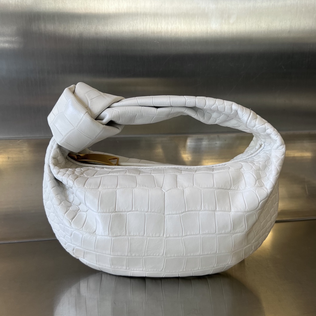 Bagsaaa B0tt*ga Ven*ta Jodie White Crocodile Leather - 28*23*8cm
