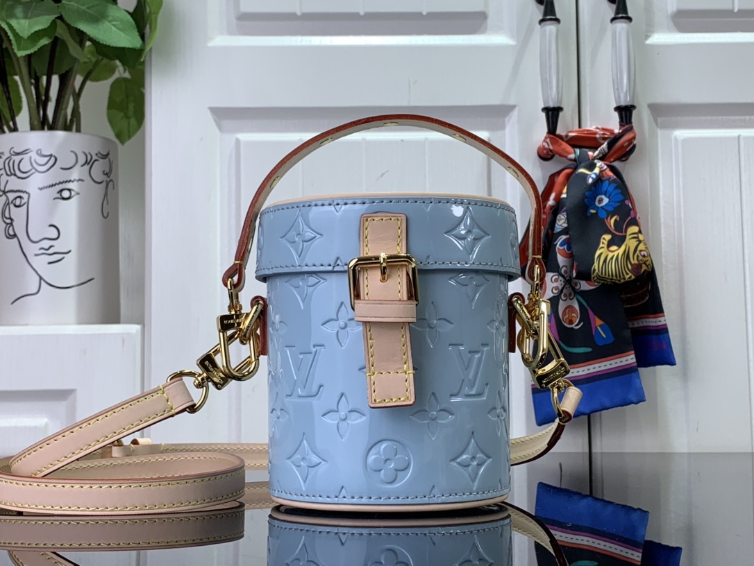Bagsaaa L0vis Vvtt0n Astor Monogram Vernis Leather Blue - 12*14.2*12cm