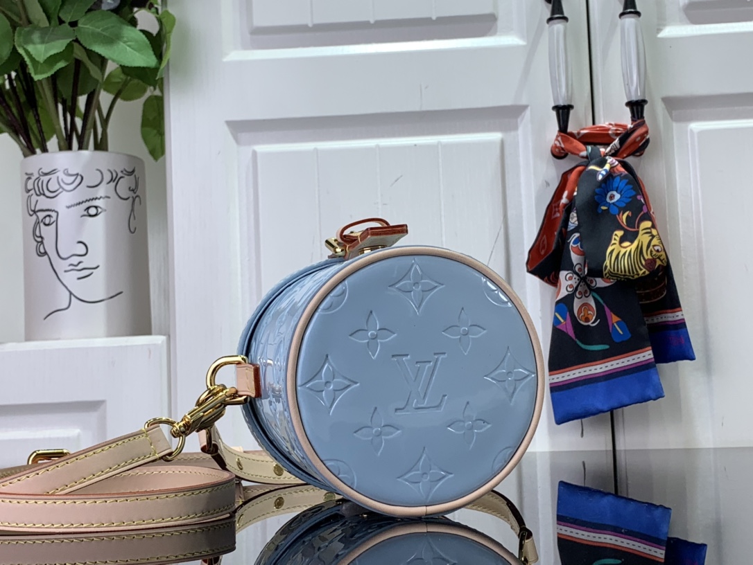 Bagsaaa L0vis Vvtt0n Astor Monogram Vernis Leather Blue - 12*14.2*12cm