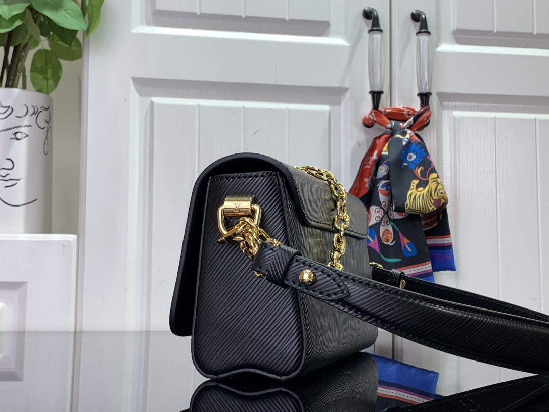 Bagsaaa L0vis Vvtt0n Twist West Epi Leather Black - 23.5*12*7cm