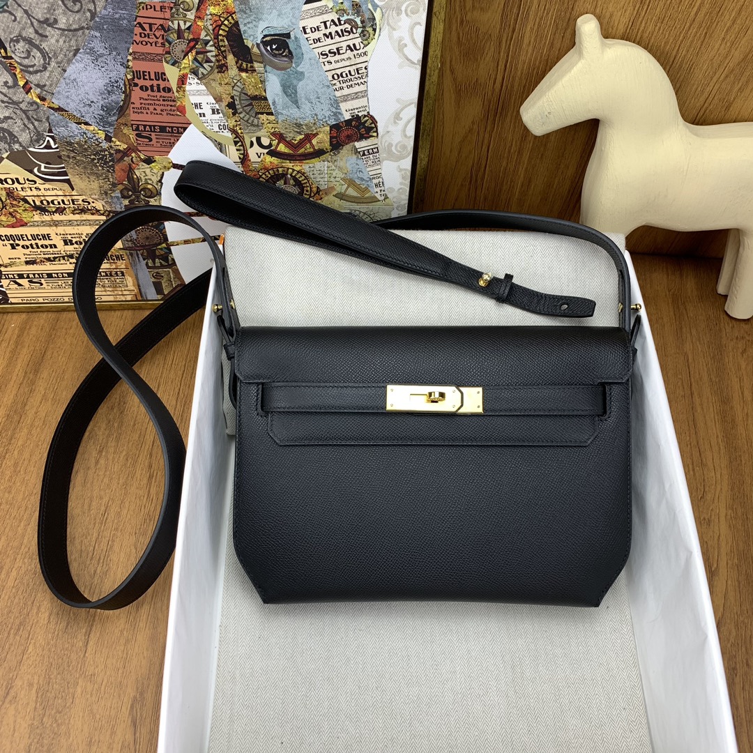 BAGSAAA H**me5 KELLY DEPECHES 25 POUCH BLACK