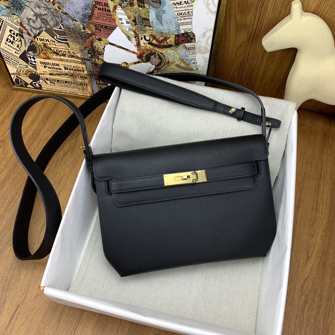 BAGSAAA H**me5 KELLY DEPECHES 25 POUCH BLACK
